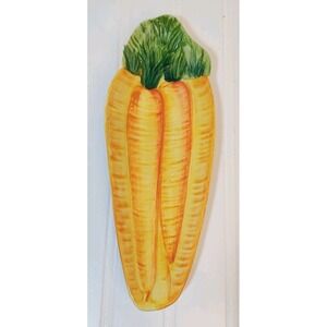 Carrot Serving Dish Bowl Hand Painted Italian Pottery Candy Appetizers Cottage